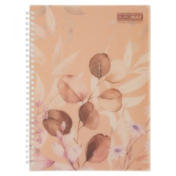 зошит на спіралі Buromax Arabeski В5/80арк. пласт. обкл., клітинка, персиковий  ВМ.2586-46  (1/36)