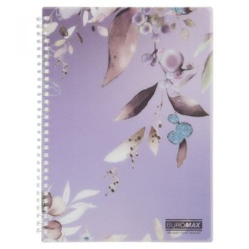 зошит на спіралі Buromax Arabeski В5/80арк. пласт. обкл., клітинка, сливовий  ВМ.2586-48  (1/36)