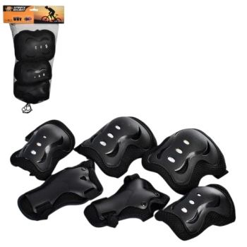 захист для колін, ліктів, зап'ясть розмір L, чорний, в сітці  MS 3421  (50)