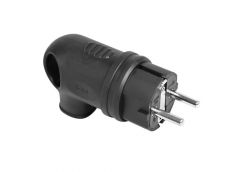 вилка Titanum Standard із заземленням, IP44, кутова, з ручкою, 16А, чорна  TF-PL...