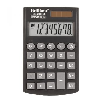 калькулятор Brilliant BS-200СХ кишеньковий 6,2х9,8х1,0см.  (50/200)
