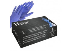 рукавиці медичні нітрилові Hoffen blue L  (50/500)