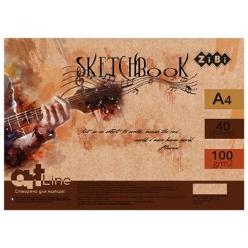 скетчбук Zibi Art Line А4/40арк. на спір., білий блок 100гр./м2   ZB.1486  (10)