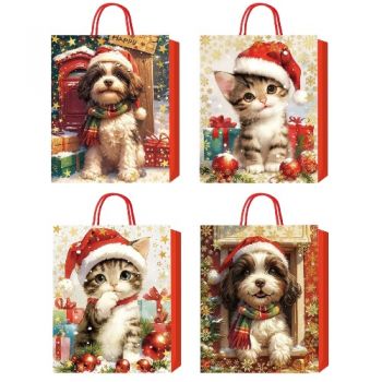 пакет подар. Buromax паперовий новорічний 18х23х8см., тиснення фольгою  ВМ.2000111  (12/720)