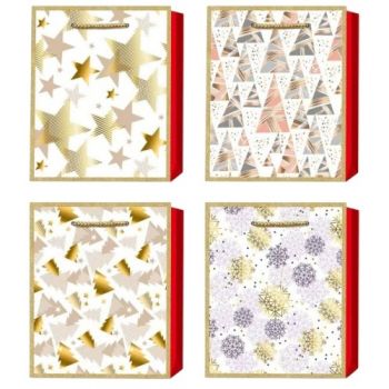 пакет подар. Buromax паперовий новорічний 18х23х8см., тиснення фольгою  ВМ.2000118  (12/720)