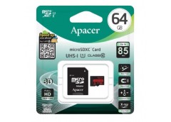 карта пам`яті Apacer micro SDHC  64Gb Class10  R85MB/s + адаптер
