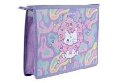 тека Kite А4 на блискавці Rainbow Catcorn  К24-428-1  (12/144)