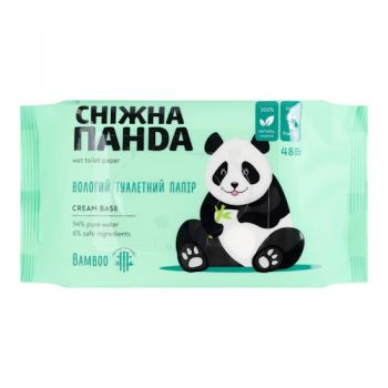 папір туалетний вологий Сніжна панда Bamboo Cream 48шт.  (20)