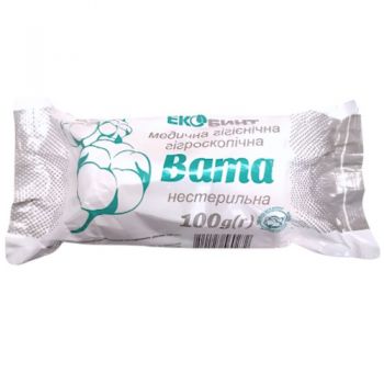 вата медична гігроскопічна нестерильна 100гр. Екобинт