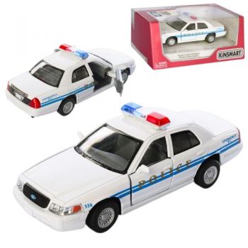 машина Kinsmart мет. інерц. поліція 12см., відч. двері, гум. кол. в кор. 16х7,5х8см. KT 5342 W (24)
