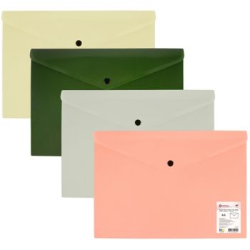 тека Optima O35261 конверт на кнопці, пласт. А4, непрозорий, фактура 