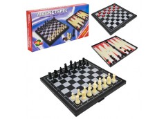 шахи 3в1 (шахи, шашки, нарди), магнітна дошка, в кор.  3270  (24/48)