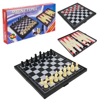шахи 3в1 (шахи, шашки, нарди), магнітна дошка, в кор.  3270  (24/48)