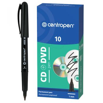 маркер Centropen 4606 для CD/DVD чорний 1мм.   (10/1000)