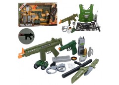 набір автомат, пістолет, рація, наручники, ніж, 2 жилети/бінокль, в кор. 67х39х5...