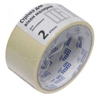 стрічка клейка Canada малярна біла 45мм.х10м. для обклеювання 2 вікон  (6/72)