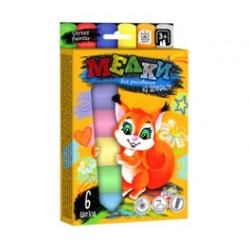 крейда кольорова Danko Toys Jumbo для асфальту  6кол.  MEL-01-04  (20)