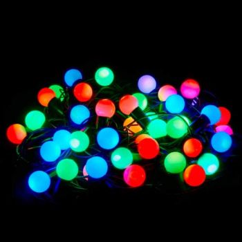 електрогірлянда кульки твінки великі, 40 LED, чорний шнур, мульти світло   RV-16  (100)