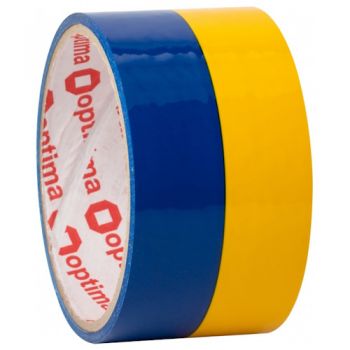 стрічка клейка Optima 48мм./20м. жовто-блакитна  О45360  (6/72)
