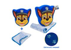 м`яка іграшка Paw Patrol подушка 38х41х7см. з пледом 118х80см., світиться в темр...