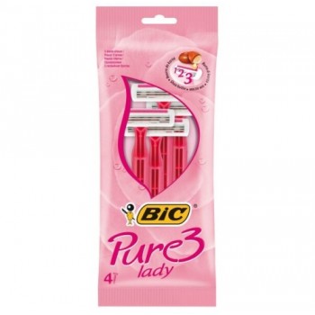 станок для гоління BIC Pure 3 Lady (рожевий) набір 4шт., ціна за набір  (20)