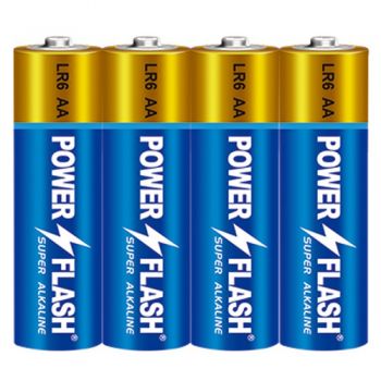 батарейка Power Flash Super Alkaline LR 6  1x4 в кор.  (40/800)