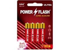 батарейка Power Flash Ultra Alkaline LR 03  1x4 на бліст.  (48/960)