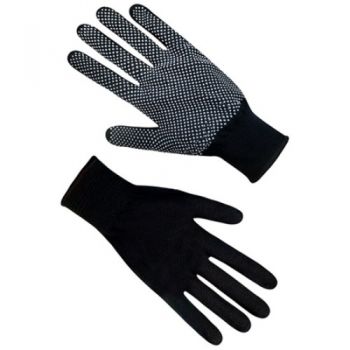 рукавиці Seven синтетичні чорні з ПВХ крапкою  69770  (10/200)