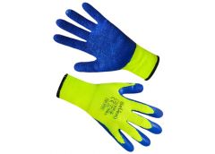 рукавиці Seven синтетичні салатові з блакитним неповним латексним покриттям  696...