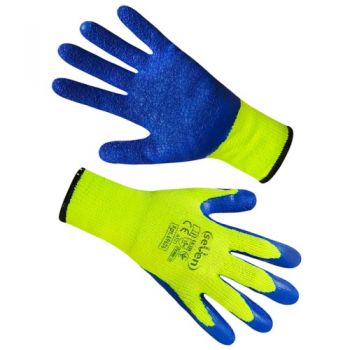 рукавиці Seven синтетичні салатові з блакитним неповним латексним покриттям  69676  (120)