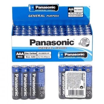 батарейка Panasonic R 03 General  1x4 в кор.  (60/1200)