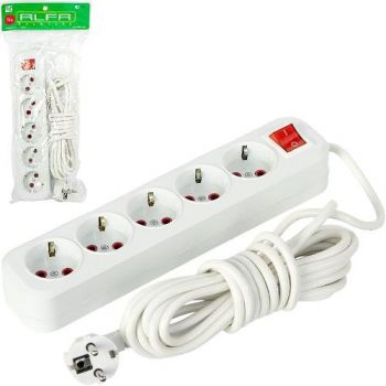 подовжувач 5м. на 5 гнізд з вимикачем  ALF505-5M/123670  (60)