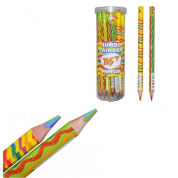 олівець кольоровий YES Jumbo Rainbow трикутний з шестиколірним грифелем  290576  (24/144)