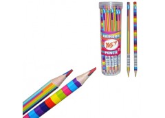 олівець кольоровий YES Rainbow трикутний з чотириколірним грифелем  290575  (36/...