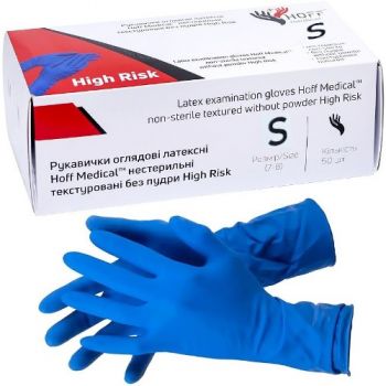 рукавиці медичні латексні Hoff High Risk  S  (25/250)