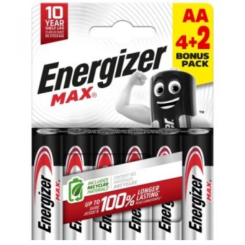 батарейка Energizer Max LR 6  4+2 бліст.  (6/72)