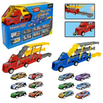 трейлер інерц. 35х7х12см., 6 машинок, в кор. 35х23х7,5см.  JS038-13B  (30/60)