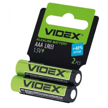 батарейка Videx Alkaline LR 03  1x2 бліст.  (60/720)