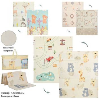 килимок-мат XPE 120х180см. двосторонній, товщина 8мм., в сумці 57х37х9см.  MR 1570-1  (12)