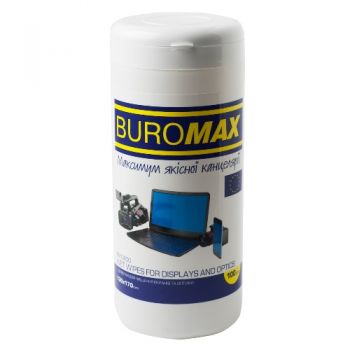 серветки Buromax для чищення екранів, моніторів та оптики  ВМ.0800  (12)