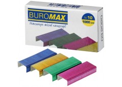 скоби Buromax кольорові №10/1000шт. уп.  BM.4421  (10/1000)