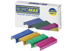 скоби Buromax кольорові №24/1000шт. уп.  BM.4422  (10/500)