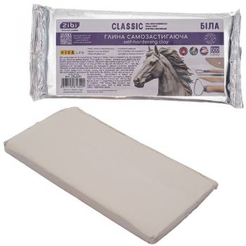 глина самозастигаюча Zibi CLASSIC біла 500гр.  ZB.6291  (1/12)