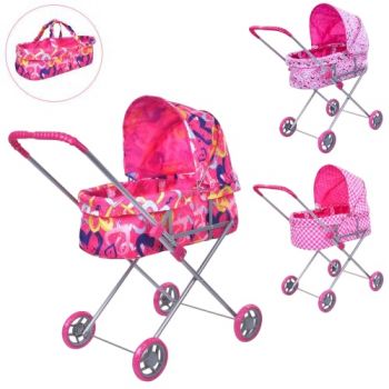 коляска для ляльки мет. 73х64х36см., вис. ручки 61см., в кул. 72х32см.  9308  (8) 