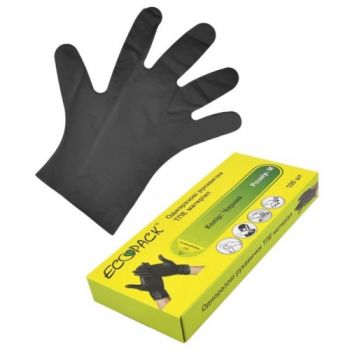 рукавиці Ecopack TPE Black розмір М, ціна за упаковку 100шт.  (20)