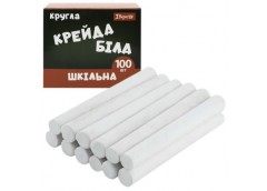 крейда біла 1 Вересня 100шт. кругла, 81х9мм. (ціна за упак.!!!)  400572  (1/24)