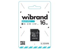 карта пам`яті Wibrand micro SDHC  16Gb Class10 + адаптер