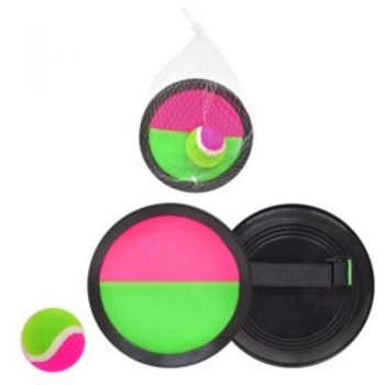 гра липучка PVC 18,5см. з м`ячиком в сітці  L41466  (50)