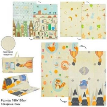 килимок-мат XPE 120х180х0,8см., двосторонній, текстурний, в сумці 97х42х6см.  MR 1568-2  (12)