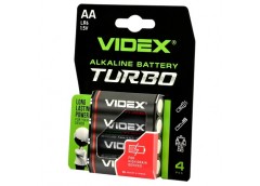 батарейка Videx Turbo Alkaline LR 6  1x4 бліст.  (4/40/720)